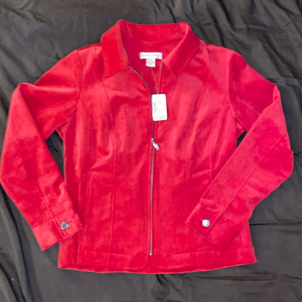 Red dressy women’s blazer size small. NWT. purchased at a discount outlet